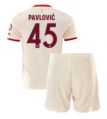 Bayern Munich Aleksandar Pavlovic #45 Tredje Kläder Barn 2024-25 Kortärmad (+ Korta byxor)